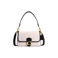 COACH Tabby 26 gold hardware snap closure canvas and glove-tanned leather hand-held crossbody shoulder bag large women's brass and black juoda
