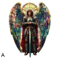 1x Stained Suncatcher Acrylic Angel Glass Window Garden Pendant 2D Hanging