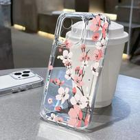 Flower Branch Clear Case For Samsung A04 A05S A06 A50 A51 A52 A53 A54 A55 A56 A71 A72 A73 M53 M54 M55 5G Shockproof Soft Cover Samsung A04 4G