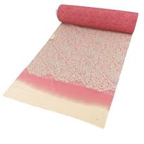 Used Vintage Japanese Kimono  Fabric Pure silk pink multicolor Dyed cloth