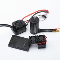 Vandeniui atsparus 3670 2650KV bešepetis variklis 120A bešepetė ESC programavimo kortelė su aušintuvu 2150KV juoda