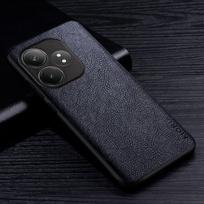 Leather Case For Realme GT Neo 6 SE 6T Luxury Business Style Retro Litchi Pattern Back Cover for Realme GT Neo 6 SE 6T Case Realme GT 6 juoda