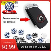 VOLKSWAGEN VW 2025, VW POLO 14mm Automobilio Raktų Emblemos Lipdukai Automatinio Valdymo Raktų Logotipo Aksesuarai Volkswagen Touran Golf-4 5 2pcs raudona