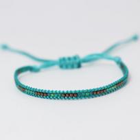 Fashion Minimalist Bohemian Vintage Bead Rainbow Handmade Woven Couple Bracelet mėlyna