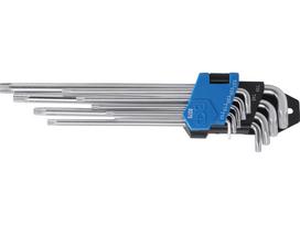 L tipo raktų rinkinys | labai ilgi + labai trumpi | T-Star (Torx) T10 - T50 | 9 vnt. (9375)