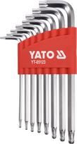 L tipo raktų rinkinys | ilgas tipas | T-Star (Torx) su šarnyru T9 - T40 | 8 vnt. (YT-05123)
