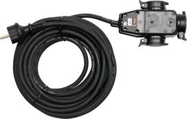 Prailginimo kabelis guminis IP44 | 3x1,5mm² | 10 m | 3 lizdai (YT-8116)
