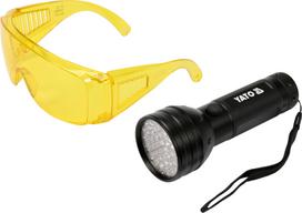 UV žibintuvėlis ir akiniai kondicionavimo sistemos nuotėkio aptikimui | UV 21 LED (YT-08581)