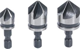 Kūginių grąžtų/frezų rinkinys | HSS | 6.3 mm (1/4") | 12 - 16 - 19 mm | 3 vnt. (70052)