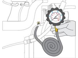 Tepalo slėgio matuoklis | su adapteriais | 0-500 PSI/0-35 Bar | 12 vnt. (YT-73030)