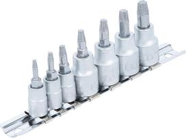 Sraigtiniai ištraukikliai | | 6,3 mm (1/4") / 10 mm (3/8") | pažeistam T-Star (Torx) T10 - T40 | 7 vnt. (7098)