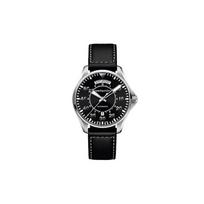 Hamilton Khaki Aviation Series Automatic Mechanical Movement Pilot Dual Date Watch Men watches Black Steel Leather H64615735 Regular Watch Box