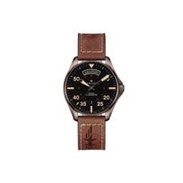 Hamilton Khaki Aviation Series Automatic Mechanical Movement Pilot Dual Date Watch Men watches Black Steel Leather H64605531 Regular Watch Box,Black Dial Khaki Strap