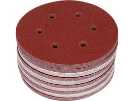 Šlifavimo popierius {velcro) | 6 skylės | 150 mm / P120 | 50 vnt. (YT-834585)