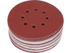 Šlifavimo popierius {velcro) | 8 skylės | 150 mm / P240 | 50 vnt. (YT-834599)
