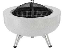 Plieninis židinys su grotelėmis | 3 viename: grilis, stalas, židinys | 43,5 cm (99718)