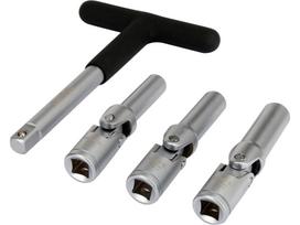 Kaitinimo žvakių galvučių rinkinys – su kardano jungtimis – 3/8", 8–10 mm, 4 vnt (YT-05347)