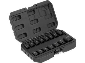 Smūginių trumpų galvučių rinkinys – AS-Drive 1/2", CrMo – 10–27 mm, 15 vnt (YT-10253)