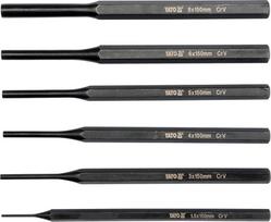 Išmušėjų komplektas – CrV 6150, juodinti, 1,5–8 mm – 6 vnt (YT-47121)
