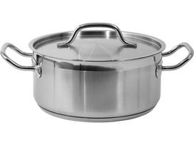 Žemas nerūdijančio plieno puodas su dangčiu | Ø 24 cm | 240 × 110 mm | 5 l (YG-00041)