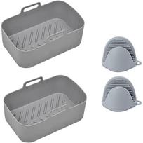 Air Fryer Pads Silicone Air Fryer Tray Rectangular Air Fryer Bowl  with Hand Clips Silicone Material for DZ201 Air Fryer 1 pilka spalva