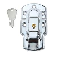 92*50mm Box Latch Hasp with Key Silver/Black Lock Buckle Copper Core Cabinet Fastener Lock sidabras