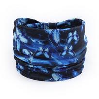 Fashion Bohemian Butterfly Yoga Sport Headband Elastic Vintage Knot Printed Headscarf Wide Brim Cotton Turban