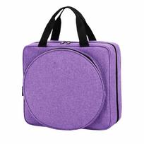 Portable Crochet Storage Bag Multiple Compartments Embroidery Project Bag  Needlework Tools Storage violetinė