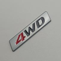 3D Metal Logo 4WD Emblem Car Fender Size Badge Car Trunk Decals 4WD Sticker Accessories Silver Red Black