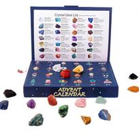24Pcs 24 Boxes Christmas Crystal Advent Calendar Polished Gravel Natural Stones 24 Days Countdown Toys Positive Energy Surprise other