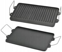 Płyta Żeliwna Dwustronna 40X25 Cm Ruszt Na Grill Ognisko Patelnia Grillowa