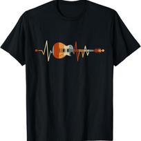 Heartbeat Guitar T Shirt S įvairiaspalvis