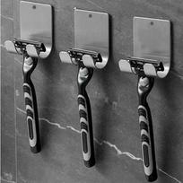 Stainless Steel Razor Holder, Shaving Stand, Bathroom Shaver Storage Rack, Hook Organizer, 2Pcs 2pcs gg