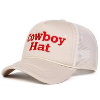 Women Cowboy Hat Letter Print Embroidery Baseball Net Caps Spring Summer Outdoor Use Sunscreen Hat Adjustable Casual Trucker Hats For Men And