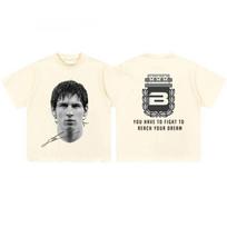 Cristiano Ronaldo Neymar Lionel Messi Football Superstar Portrait Printed Tee Unisex Women Cotton Loose Casual Short Sleeve T Shirt S