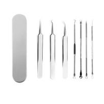 Blackhead Remover Tweezers Set Stainless Anti-slip Handle Clip Kit with Steel Acne Pimple Popper Tool