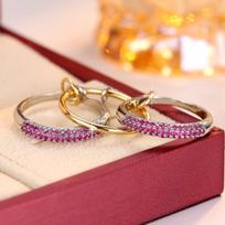 Women's Light Luxury Three Ring Detachable Brooch Micro Paved Zircon Personalized Finger Ring no. 5