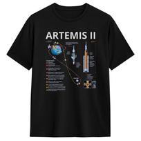 Artemis II Space Mission 2026 Rocket Launch Back to Moon T-Shirt Summer Leisure T-Shirts Men's Cotton Tees Short Sleeve Tops S įvairiaspalvis
