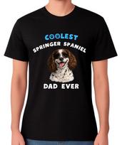 Coolest Springer Spaniel Dad Ever T-Shirt Dog Lover Gift Unisex Tee S įvairiaspalvis