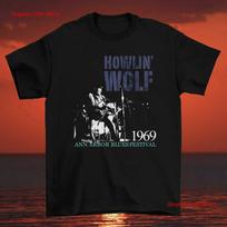 Ann Arbor Blues Festival Howlin Wolf T Shirt Classic Black S 2345XL 1G0154 vintage Washed Stylish designer clothes Versatile S įvairiaspalvis