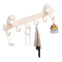 Waterproof Suction Door Cup Hook Strong Load-bearing Hanging Coat Rack  Living Room White 6 Hook