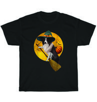 Border Collie Dog Halloween Costume With Hat Pumpkin Witch T-Shirt Unisex Gift S įvairiaspalvis