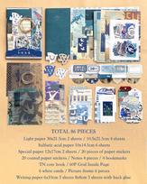 Journamm 86pcs/pack DIY Scrapbooking Pack Collage Junk Journal Decor Stickers Materials Paper Combo Kit Aesthetics Stationery
