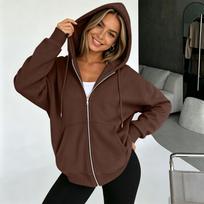 Women Oversized Hoodie Zip Up Sweatshirt Long Sleeve Casual Hooded Jacket Lightweight Sportswear L kava