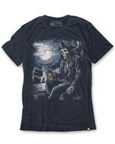 Skeleton Pirate T-Shirt Skull Sailor Drinking Rum Graphic Vintage Tee S įvairiaspalvis