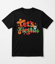 Fiesta Mexican Sombrero Skull Cactus Double Sided Graphic Tee S įvairiaspalvis