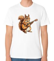 Squirrel Playing Guitar T-Shirt Funny Animal Music Graphic Tee S įvairiaspalvis