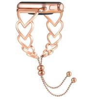 Compatible Stainless Steel Heart-shaped Bracelet for Apple Watch Series 5-8/SE 38/40/41mm sidabras