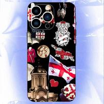 Georgia Flag Phone Case For iPhone 17,16,15,14,13,12,11,Pro,XS,Max,XR,Plus,E,SE4,Mini Black Soft Cover iPhoneXR