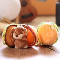 1Pcs 13Cm Cute Burger Dog Doll Small Pendant Living Room Decoration Household Items Plush Keychain Toy Kid Holiday Gift